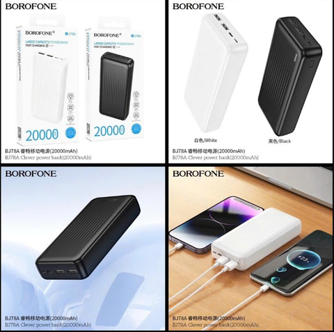 Pin sạc dự phòng BOROFONE BJ87A 20.000mAh pin có đèn led báo sạc chính hãng [Bh 1 Năm]