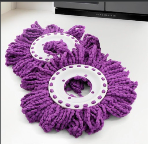 Bông lau nhà thay thế cho bộ cây thùng lau nhà tròn màu tím [BH: NONE]