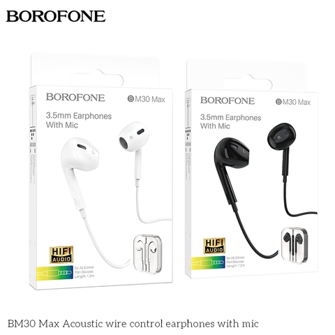 Tai nghe có dây 3.5 BOROFONE BM30 Max mẫu tai PRO3 siêu đẹp chính hãng [Bh 1 Năm]