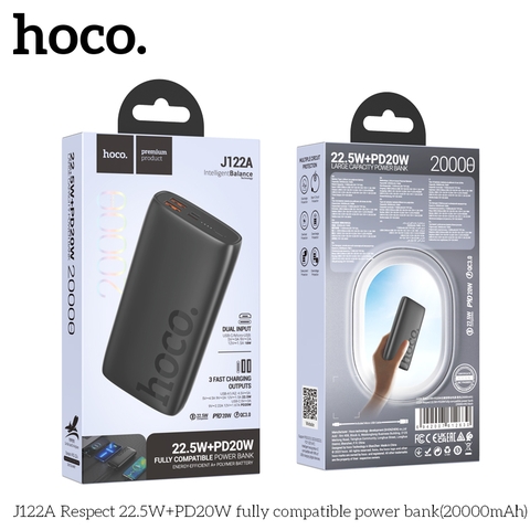 Pin sạc dự phòng Hoco J122A 20.000mAh 22.5W PD20W chính hãng [BH: 1 năm]