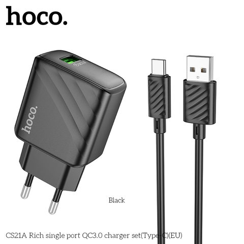 Bộ sạc nhanh 18W CS21A (usb ra Type-C, cóc 1 cổng usb) QC3.0 chính hãng [BH 1 năm]