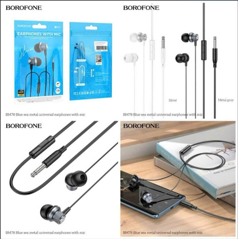 Tai nghe có dây 3.5 BOROFONE BM78 tai nghe có mic siêu tiện lợi