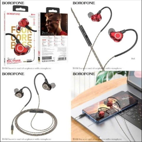 Tai nghe có dây 3.5 BOROFONE BM88 mẫu nhét tai thể thao có mic chính hãng