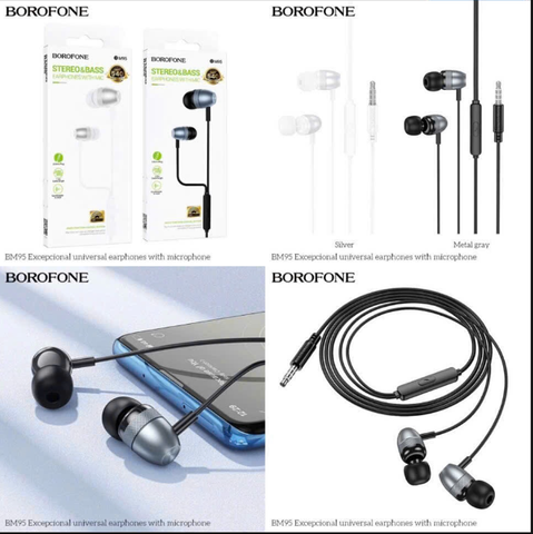 Tai nghe có dây 3.5 BOROFONE BM95 tai nghe có micro kèm nút cao su siêu hay