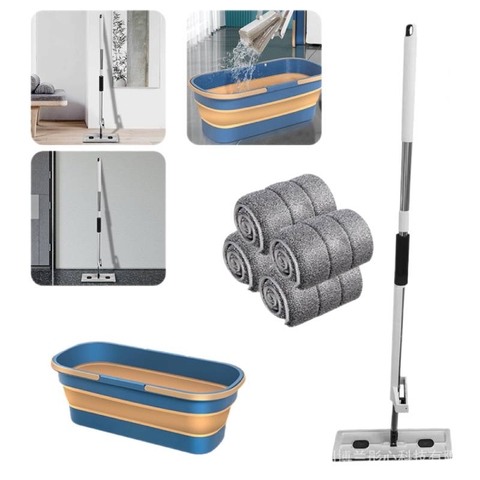 Bộ lau nhà gồm xô đựng nước silicon gấp gọn kèm cây lau [BH: NONE] 1l9c11