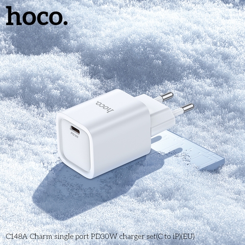 Cóc sạc nhanh 30w HOCO C148A EU PD 1 cổng type-c chính hãng [BH 1 năm]