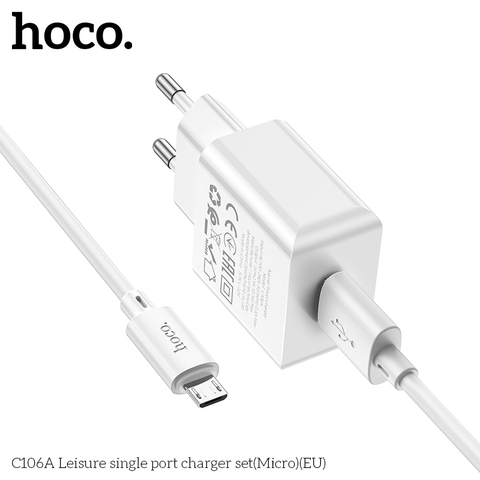 Bộ sạc nhanh 10.5w Hoco C106A mini size chui samsung micro chính hãng (thay thế c81, c106 micro) [BH: 12 tháng]