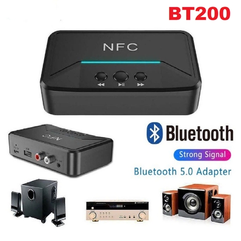 Thiết bị nhận Bluetooth NFC BT200 adapter bluetooth 5.0 siêu tiện lợi