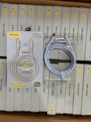 Cáp sạc nhanh 67W Kim cương X71C 2 đầu Type C {Type C ra Type C (c-c)} SUPER QSOFT [BH: 3 tháng] 5l9c11