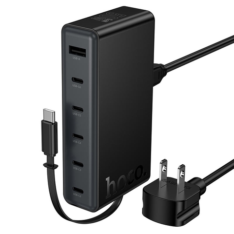 Bộ sạc để bàn (HUB) HOCO C151 sạc nhanh 50w kèm 5 cổng Type C 1 cổng USB kèm 1 cáp Type C chính hãng