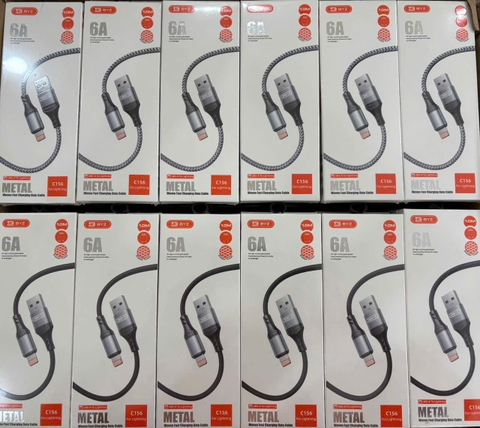 Cáp sạc nhanh 6A BYZ METAL C156i iPhone Lightning dài 1m (usb ra Lightning iPhone, A-L) dây dù chính hãng [BH: 3 tháng]