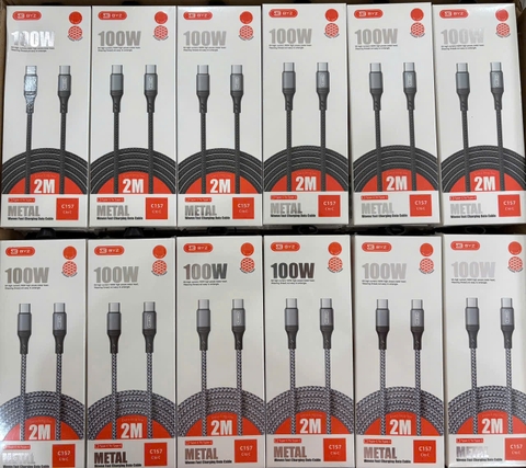 Cáp sạc nhanh 100W BYZ METAL C157 2 đầu Type C  dài 2m (TYPE C ra Type C, C-C) dây dù chính hãng [BH: 3 tháng]