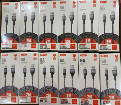 Cáp sạc nhanh 6A BYZ METAL C157i iPhone 2m (usb ra lightning iPhone) dây dù chính hãng [BH: 3 tháng]
