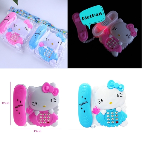 Điện thoại mèo Kitty dùng pin có đèn nhạc cho bé / pktn sale