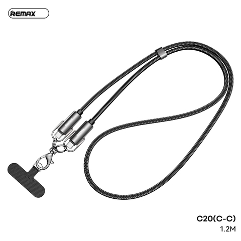 Cáp sạc nhanh Remax C20 sạc nhanh 65w 2 đầu Type C ra Type C (C-C) cáp dài 1m2 mẫu dây đeo siêu chắc chắn [BH 1 Năm]