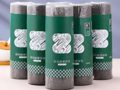 1 Cuộn 25 khăn lau đa năng than tre có thể tái sử dụng [BH: None]