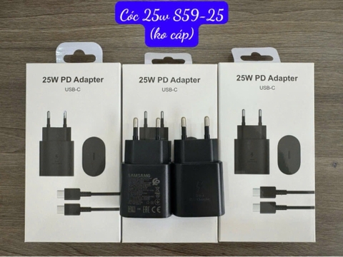 Cóc sạc nhanh 25W EU (chân tròn) S59-25 FULLBOX Samsung PD Adapter (KHÔNG KÈM CÁP) [BH: 3 tháng]
