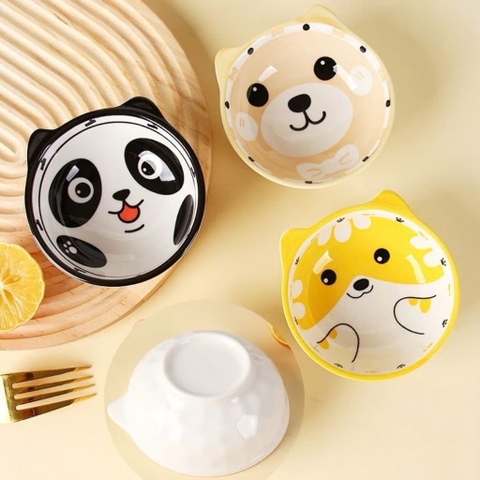 Combo 5 chén hình mặt động vật ăn dặm cho bé [BH: NONE]
