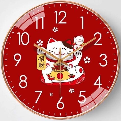 Đồng hồ treo tường hình Mèo Thần Tài [BH: 1 tuần]
