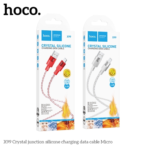 Cáp sạc nhanh HOCO X99 (usb ra lightning) có đèn chính hãng [BH 1 NĂM]