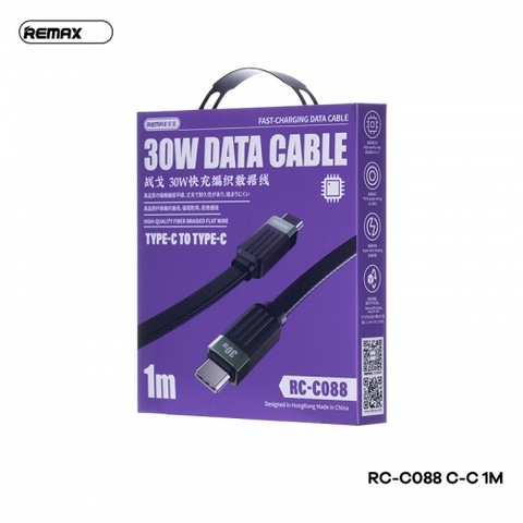 Cáp Remax RC-C088 c-c Type-C ra Type-C 30W 1M chính hãng [BH 1 năm]