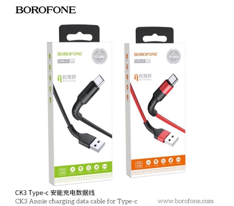 xả kho- Cáp Sạc Borofone CK3 Type-C - 2.4A (a-c) [bh 1 tháng]