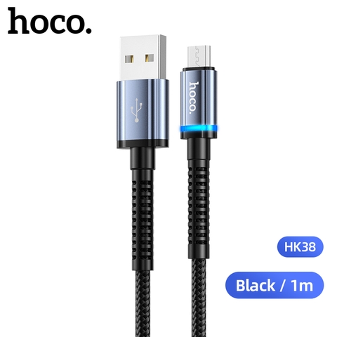 Cáp sạc nhanh 3A 1m HOCO HK38 (usb ra samsung micro) có đèn led báo sạc dây dù chính hãng [BH 1 năm]