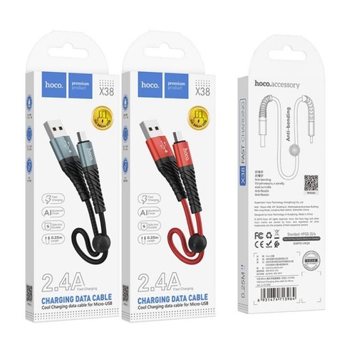 Cáp sạc nhanh ngắn 25cm micro HOCO X38 (usb ra Samsung 25cm) chính hãng [BH 1 năm]