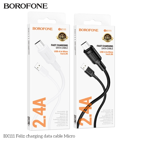Cáp sạc nhanh 2.4A BOROFONE BX111 usb ra samsung micro chính hãng [BH 1 năm]