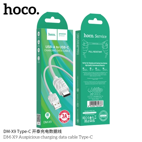 Cáp sạc nhanh 3A dây dù Hoco DM-X9 type c (usb ra type c) chính hãng [BH: 1 NĂM]