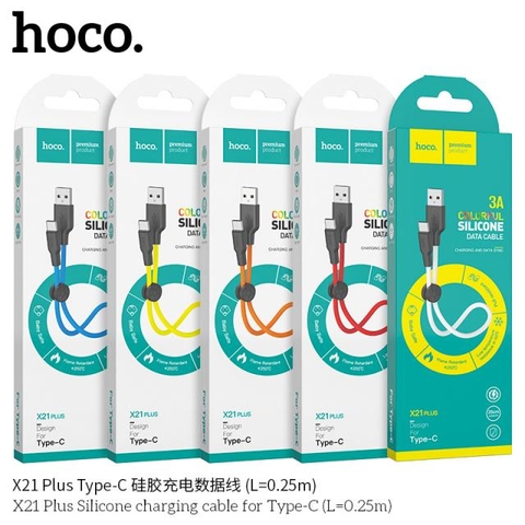 CÁP SẠC NGẮN 25CM HOCO X21 PLUS USB RA TYPE C CHÍNH HÃNG [BH: 1 NĂM]