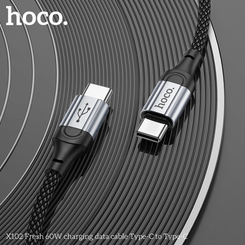 Cáp sạc nhanh 60w HOCO X102 (c-c) 2 đầu type-c ra typec chính hãng [BH 1 năm]