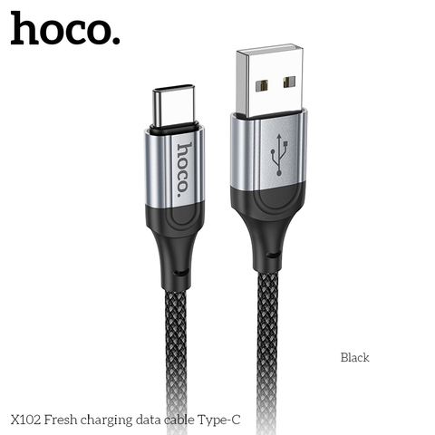 Cáp sạc nhanh Hoco X102 (usb ra type c) dây dù 2.4A chính hãng [BH 1 năm]