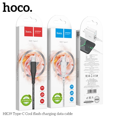 Cáp sạc nhanh 3a Hoco HK39 Type c (usb ra Type c) 1m chính hãng [BH: 1 NĂM]