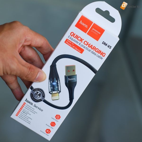 Cáp sạc nhanh lightning 3A HOCO DM-X5 (usb ra iphone) 1m chính hãng [BH 1 năm]