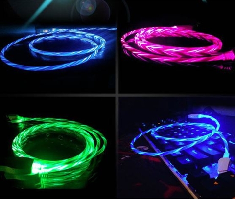 Cáp sạc LED usb ra iPhone Lightning phát sáng hiệu ứng dòng chảy [BH 3 tháng]