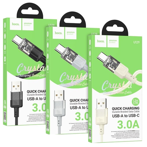 Cáp sạc nhanh 3A HOCO U129 (usb ra type-c 1.2m) chính hãng [BH 1 năm]