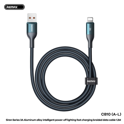 Cáp sạc nhanh 3A REMAX CB10-A-L cáp USB ra Iphone dài 1m2 kèm đèn led báo sạc siêu đẹp