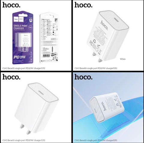Cóc sạc nhanh 20w HOCO C143 US cóc 1 cổng Type C chính hãng [Bh 1 Năm]
