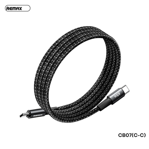 Cáp sạc nhanh 65w REMAX CB07 (c-c) 1.2m 2 đầu type-c chính hãng [BH 1 năm]