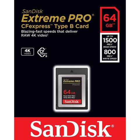Thẻ nhớ máy ảnh SanDisk 64GB Extreme Pro Type B CFE chính hãng [BH: 2 NĂM]