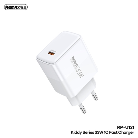 Cóc sạc nhanh 33W Remax RP-U121 EU chân Tròn 1 cổng Type C chính hãng [BH 1 Năm]
