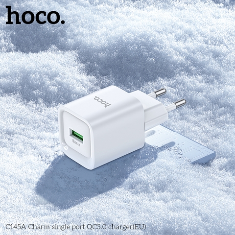 Cóc sạc nhanh 18w HOCO C145A EU QC3.0 1 cổng USB chính hãng [BH 1 năm]