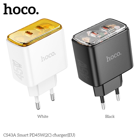 Cóc sạc nhanh 45w Hoco CS43A 2 cổng type C chính hãng [BH: 1 năm]