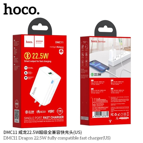 Cóc sạc nhanh 22.5W HOCO DM-C11 1 cổng usb sạc nhanh chính hãng [BH 1 Năm]