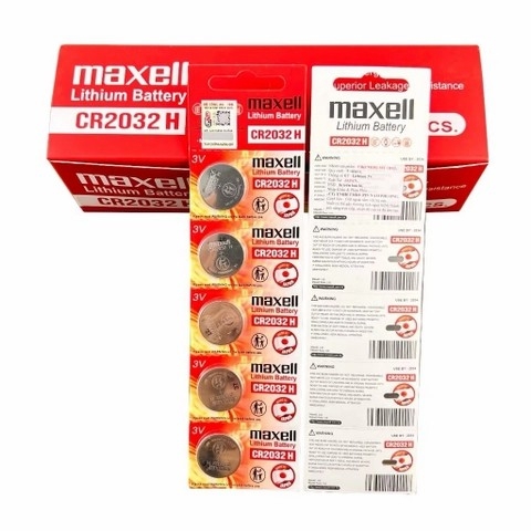 Vỉ 5 viên Pin Cmos Maxell Japan Cr2032H chính hãng (Pin Fake có số 25, 45 trên pin) [BH: NONE]