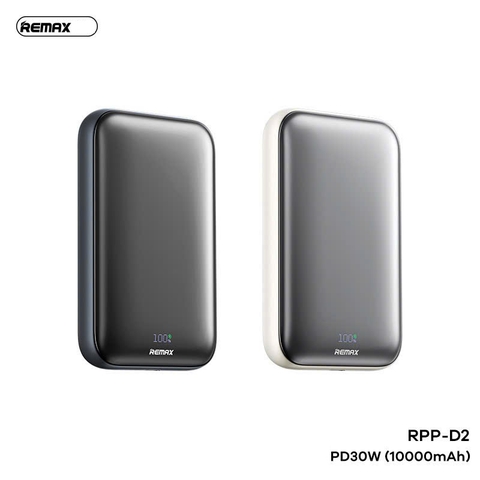 Pin sạc dự phòng REMAX RPP-D02 10.000mAh sạc nhanh 30w kèm sạc không dây từ tính siêu tiện lợi
