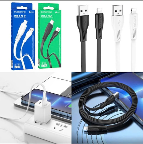 Cáp sạc 2.4A Borofone BX85 Iphone cáp usb ra iphone dài 1m