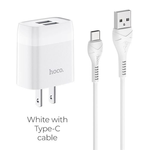 Bộ sạc nhanh HOCO C73 Type C (cóc 2 cổng usb) chính hãng [BH: 1 năm]