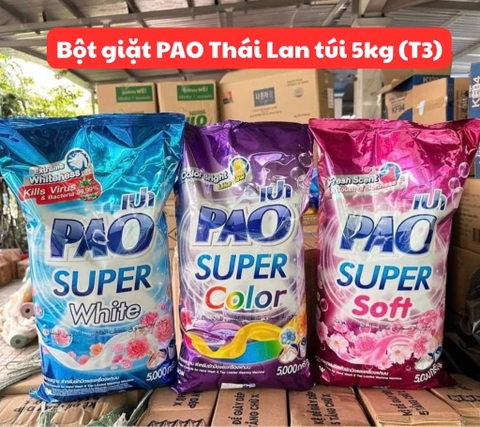 Túi 5kg bột giặt Pao Thái Lan- màu tuỳ lô [BH: None]